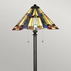Elstead Lighting Inglenook Stehleuchte 2-Light Tiffany-Stil Bronze E27