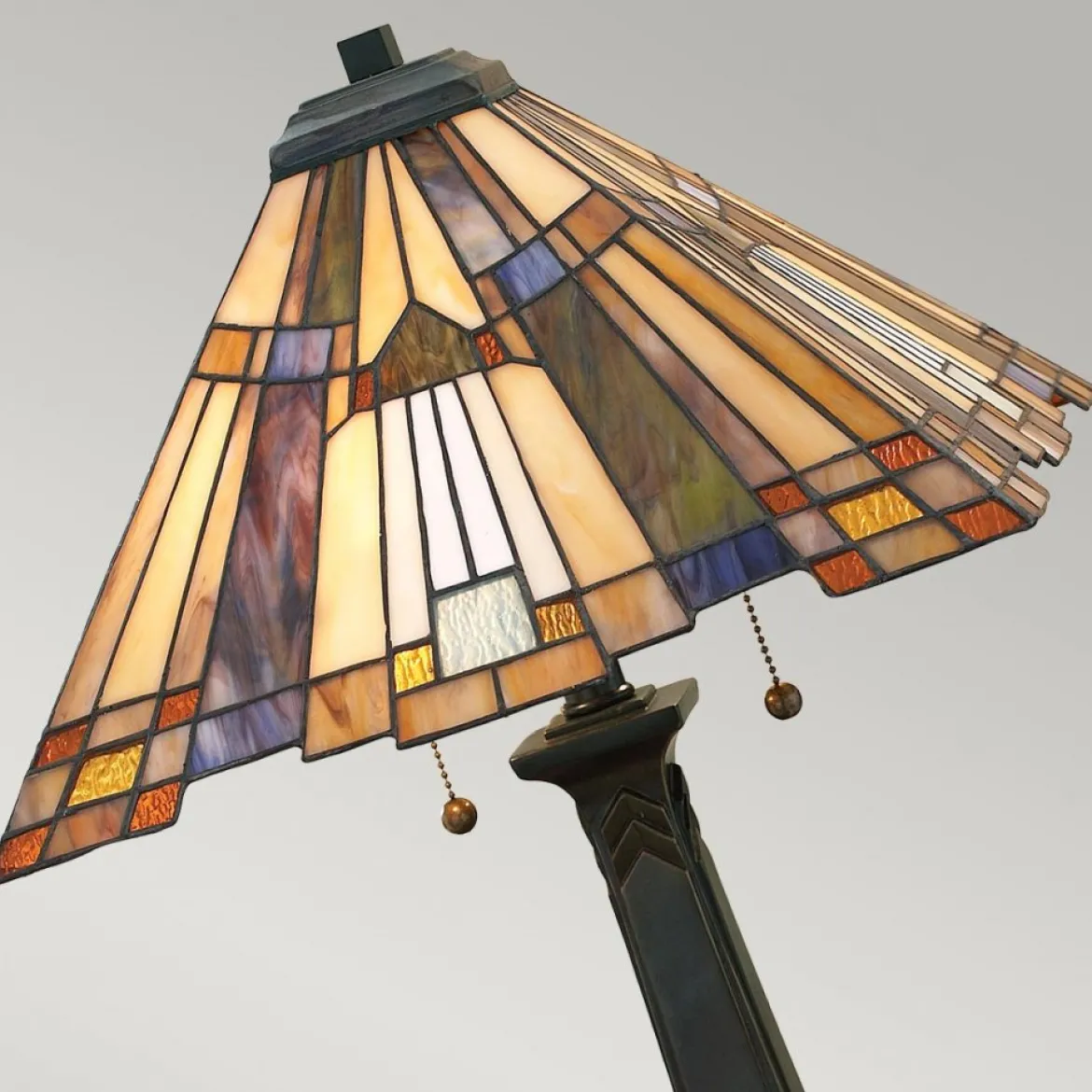 Elstead Lighting Inglenook Tischleuchte 2-Light Tiffany-Stil Bronze E27