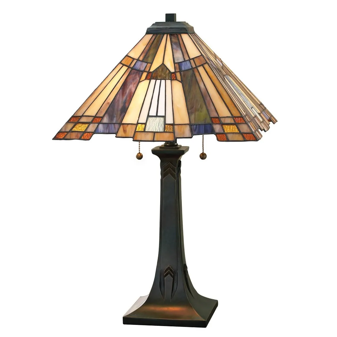 Elstead Lighting Inglenook Tischleuchte 2-Light Tiffany-Stil Bronze E27