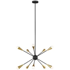 Elstead Lighting Jax 10-Light Kronleuchter Schwarz Gold 10-flammig G9 3000K