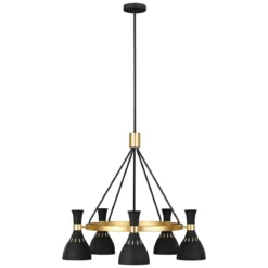 Elstead Lighting Joan 5-Light Kronleuchter Schwarz Gold 5-flammig E27