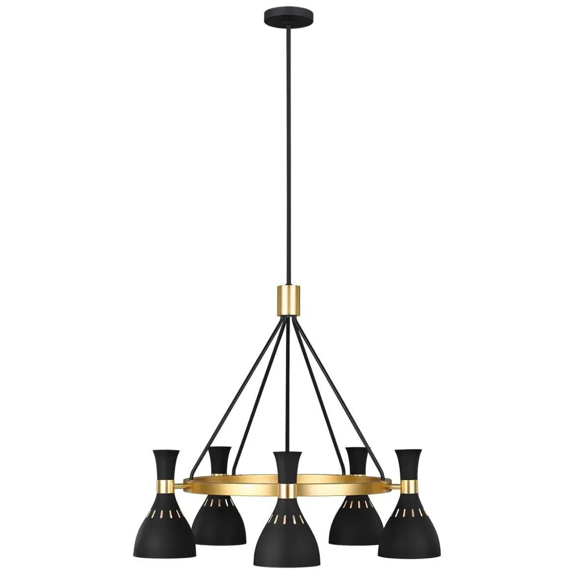 Elstead Lighting Joan 5-Light Kronleuchter Schwarz Gold 5-flammig E27