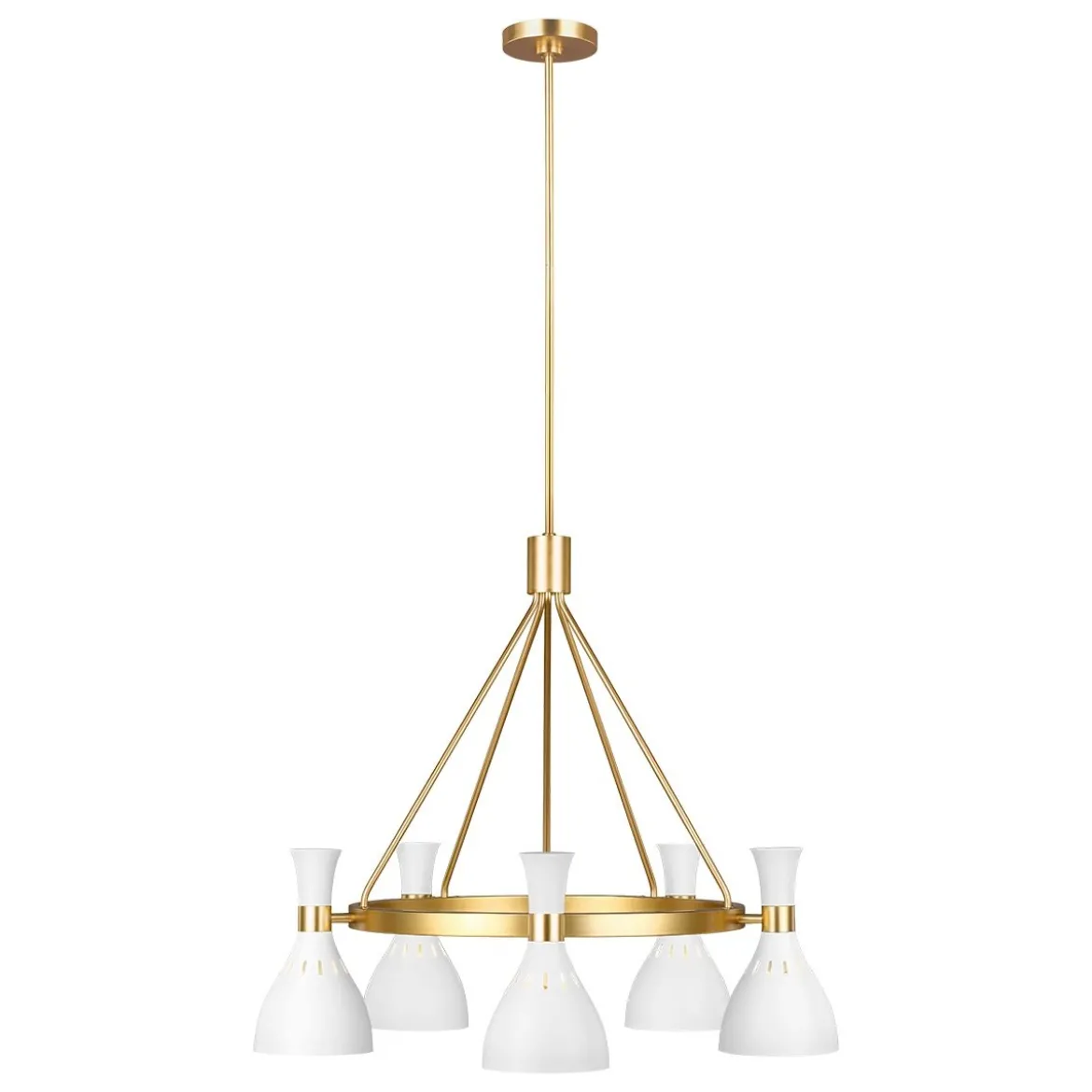 Elstead Lighting Joan 5-Light Kronleuchter Weiss Gold 5-flammig E27
