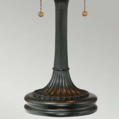 Elstead Lighting Kami Tischleuchte 2-flammig Bronze Tiffany mehrfarbig