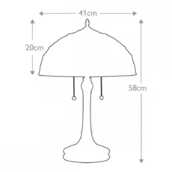 Elstead Lighting Kami Tischleuchte 2-flammig Bronze Tiffany mehrfarbig