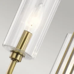 Elstead Lighting Kimrose Kronleuchter 3-Light Messing gebürstet Klarglas E14