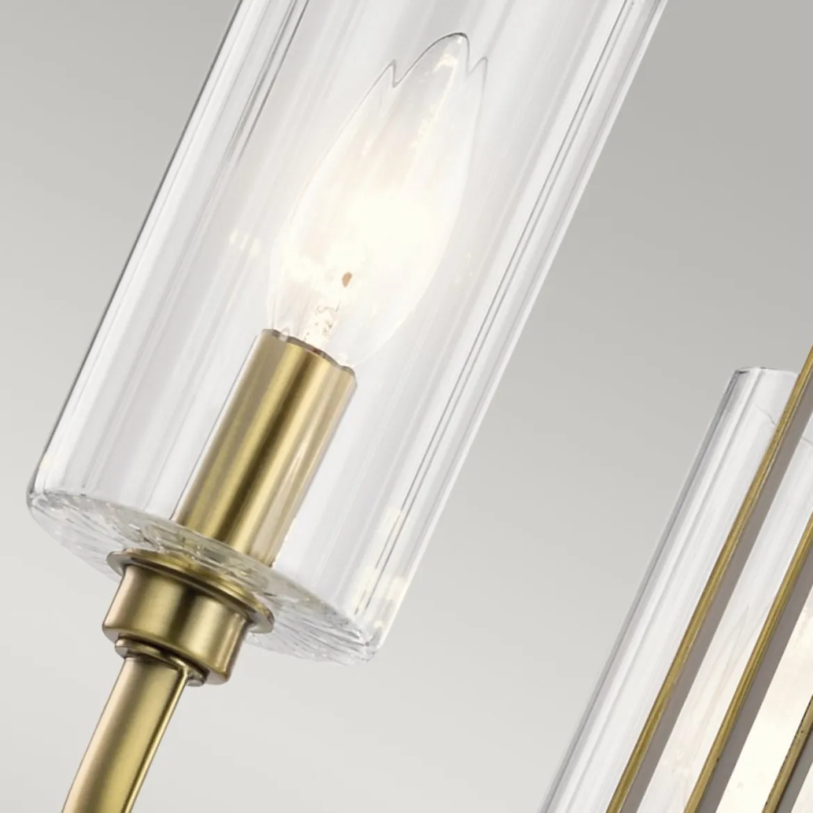Elstead Lighting Kimrose Kronleuchter 3-Light Messing gebürstet Klarglas E14