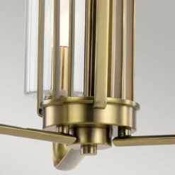 Elstead Lighting Kimrose Kronleuchter 3-Light Messing gebürstet Klarglas E14