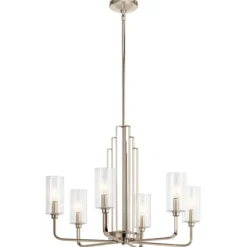 Elstead Lighting Kimrose Kronleuchter 6-Light Nickel poliert Klarglas E14