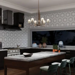 Elstead Lighting Kimrose Kronleuchter 6-Light Nickel poliert Klarglas E14