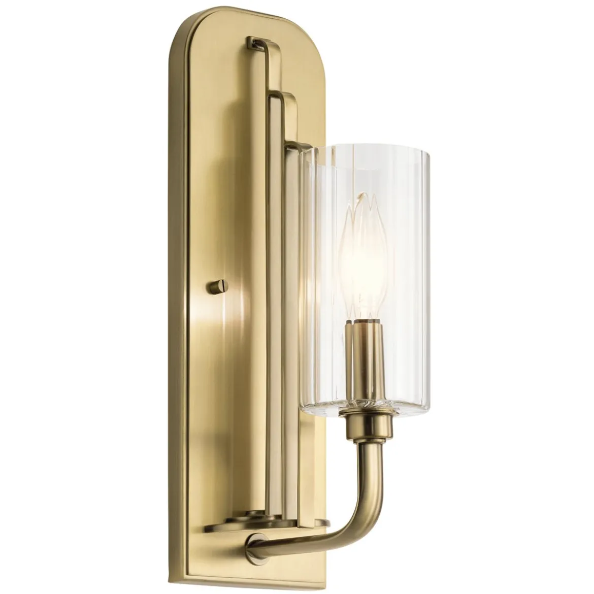 Elstead Lighting Kimrose Wandleuchte 1-Light Messing gebürstet Klarglas E14