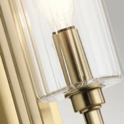 Elstead Lighting Kimrose Wandleuchte 1-Light Messing gebürstet Klarglas E14