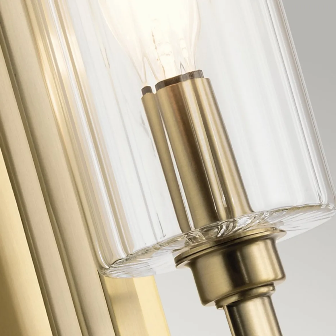 Elstead Lighting Kimrose Wandleuchte 1-Light Messing gebürstet Klarglas E14