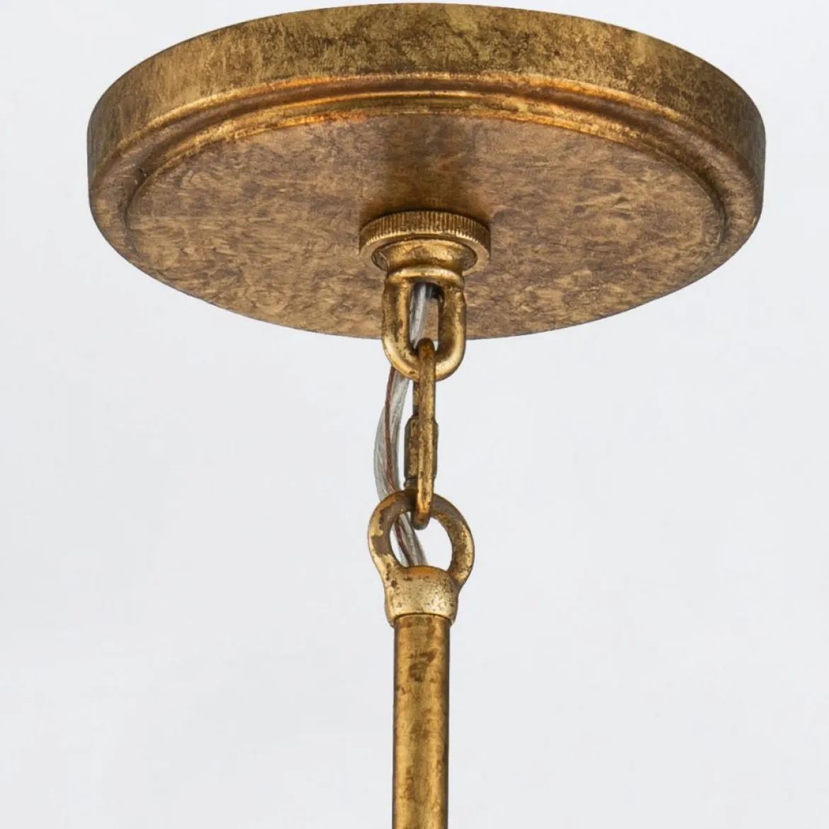 Elstead Lighting Kristy Kronleuchter 3-flammig Antik Gold Opalglas