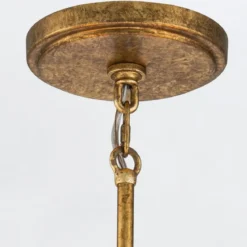 Elstead Lighting Kristy Kronleuchter 4-flammig Antik Gold Opalglas