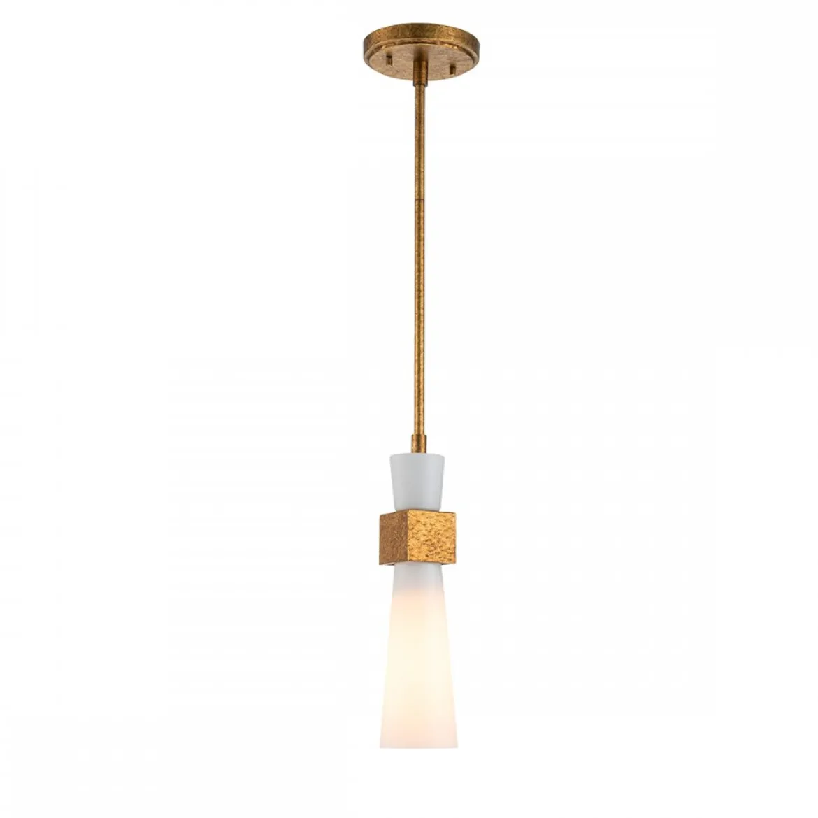 Elstead Lighting Kristy Pendelleuchte 1-flammig Antik Gold Opalglas