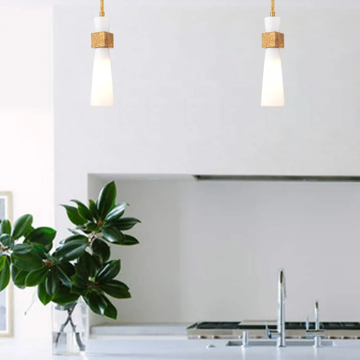 Elstead Lighting Kristy Pendelleuchte 1-flammig Antik Gold Opalglas