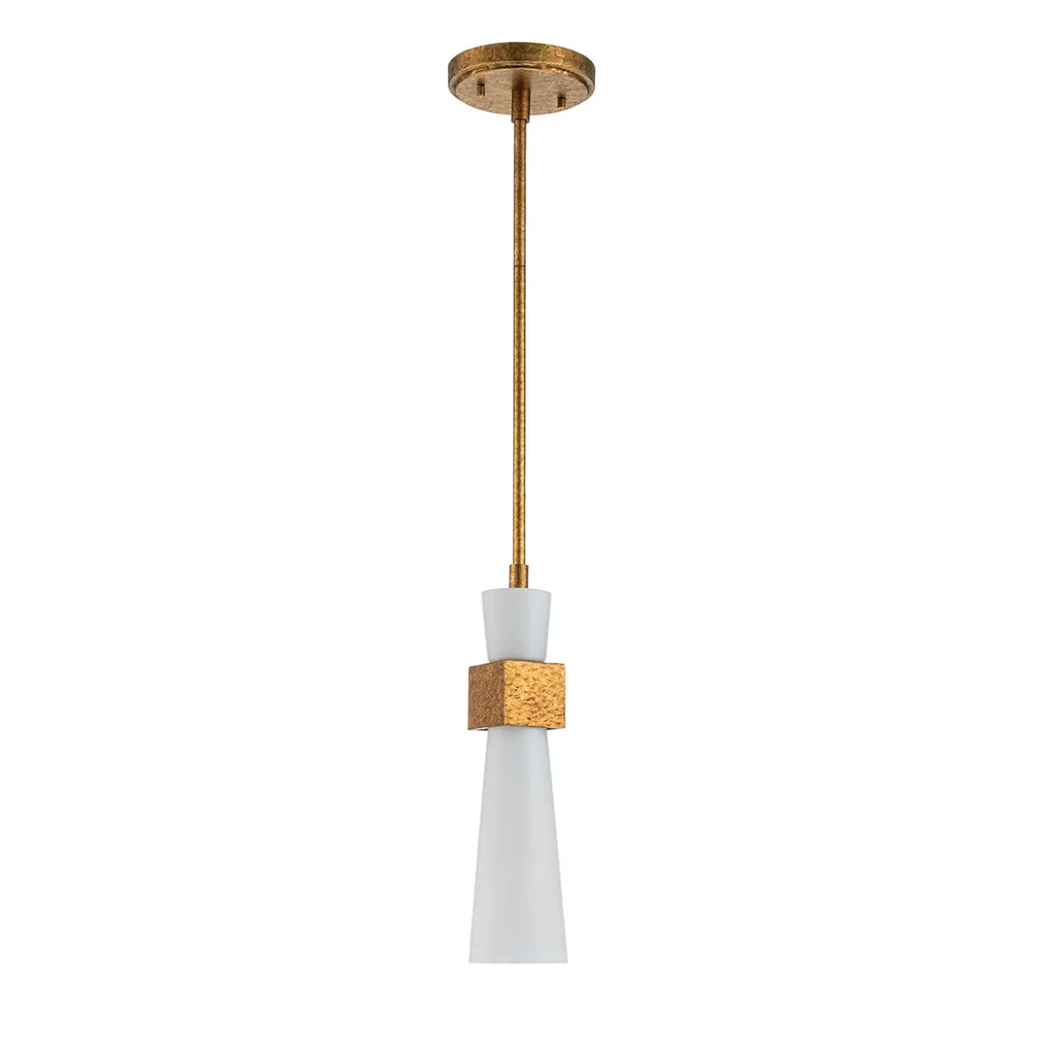 Elstead Lighting Kristy Pendelleuchte 1-flammig Antik Gold Opalglas