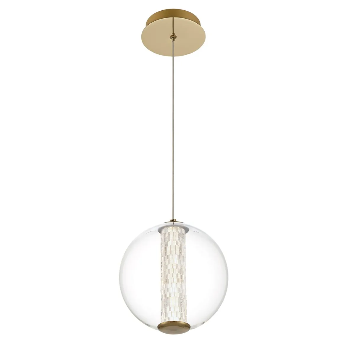 Elstead Lighting LED Pendelleuchte Atomo 1-flammig Gold gebürstet 3000K