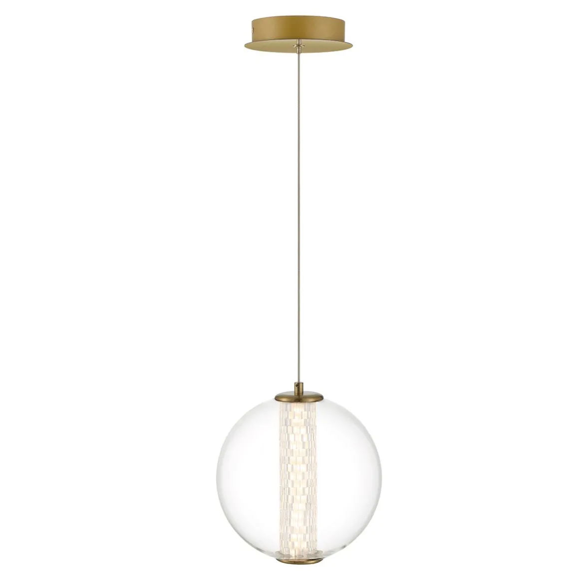 Elstead Lighting LED Pendelleuchte Atomo 1-flammig Gold gebürstet 3000K