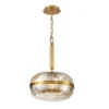 Elstead Lighting LED Pendelleuchte Nottingham 36cm Antikmessing Bernstein