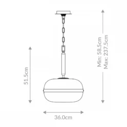 Elstead Lighting LED Pendelleuchte Nottingham 36cm Antikmessing Bernstein