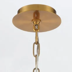 Elstead Lighting LED Pendelleuchte Nottingham 51cm Antikmessing Bernstein