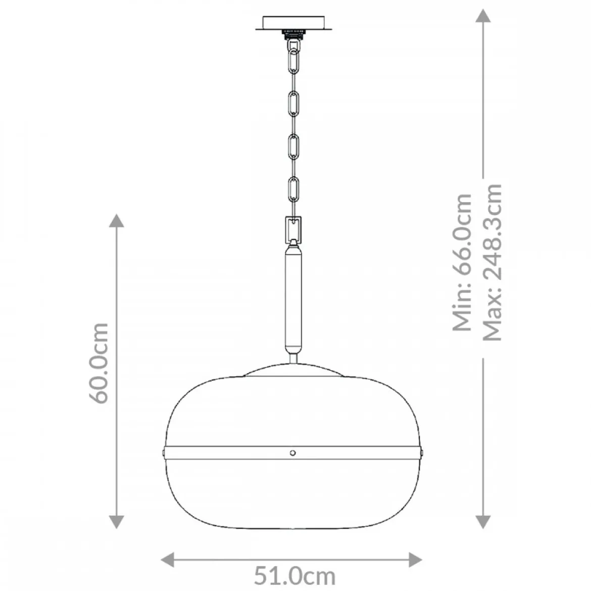 Elstead Lighting LED Pendelleuchte Nottingham 51cm Antikmessing Bernstein