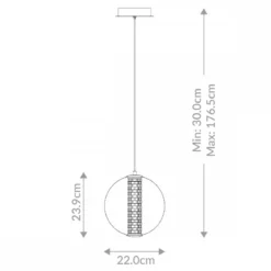 Elstead Lighting LED Pendelleuchte Atomo 1-flammig chrom poliert 3000K