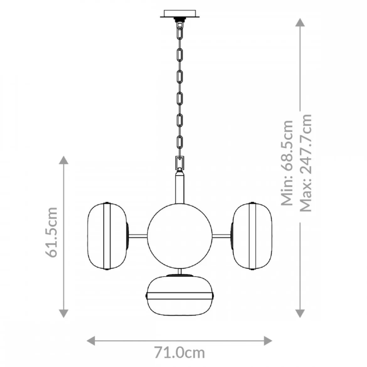 Elstead Lighting LED Pendelleuchte 5-flammig Nottingham Antikmessing Bernstein
