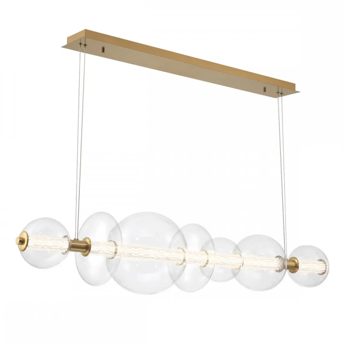 Elstead Lighting LED Pendelleuchte Atomo 7-flammig Gold gebürstet 3000K