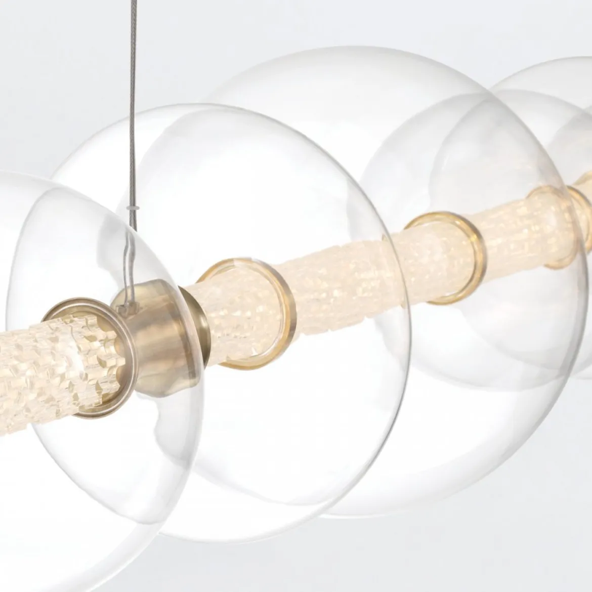 Elstead Lighting LED Pendelleuchte Atomo 7-flammig Gold gebürstet 3000K