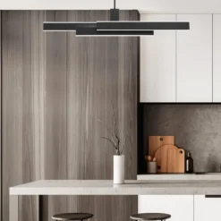 Elstead Lighting LED Pendelleuchte Cameno linear Mattschwarz 3000K