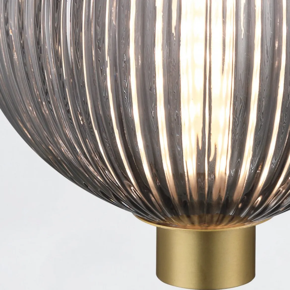 Elstead Lighting LED Pendelleuchte Palmas 1-flammig Gold Rauchglas 3000K
