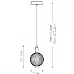 Elstead Lighting LED Pendelleuchte Palmas 1-flammig Gold Rauchglas 3000K