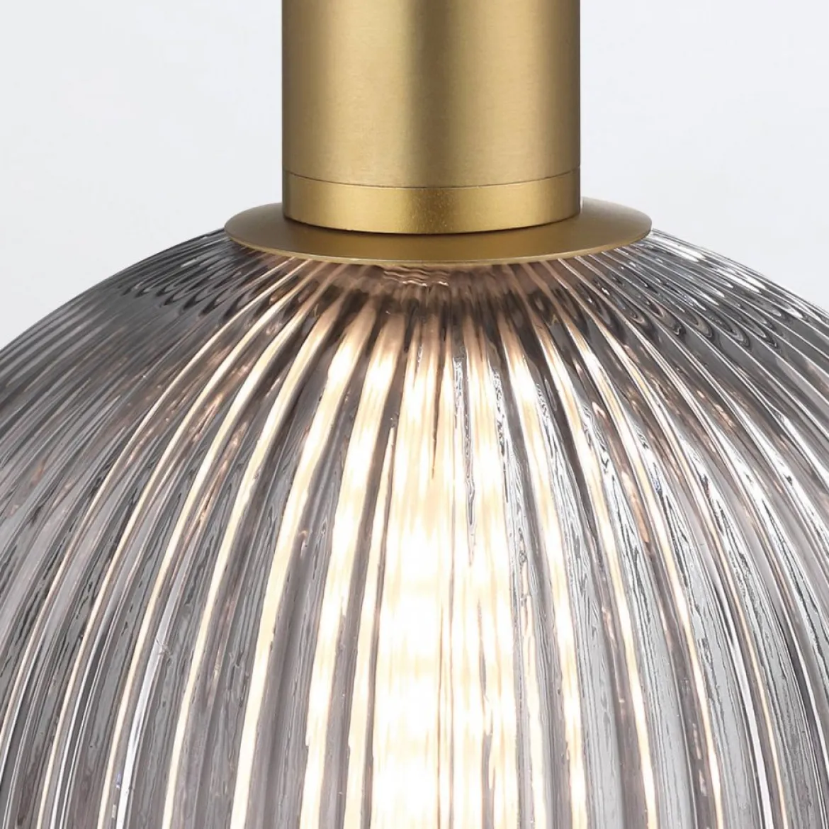 Elstead Lighting LED Pendelleuchte Palmas 1-flammig Gold Rauchglas 3000K