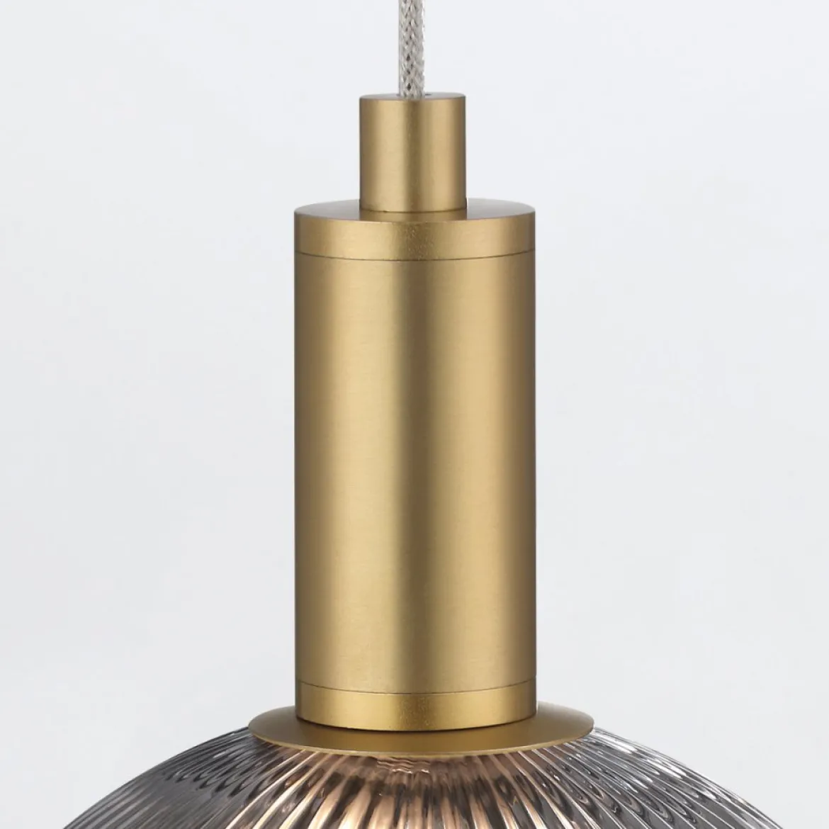 Elstead Lighting LED Pendelleuchte Palmas 1-flammig Gold Rauchglas 3000K