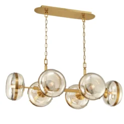Elstead Lighting LED Pendelleuchte 6-flammig Nottingham Antikmessing