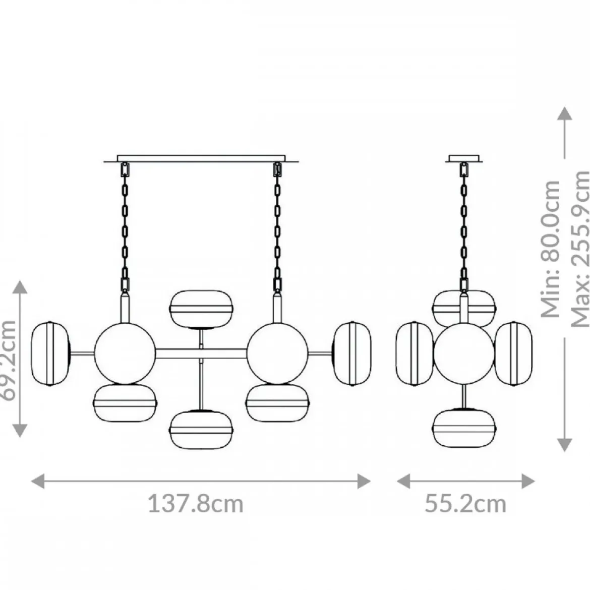 Elstead Lighting LED Pendelleuchte 10-flammig Nottingham Antikmessing