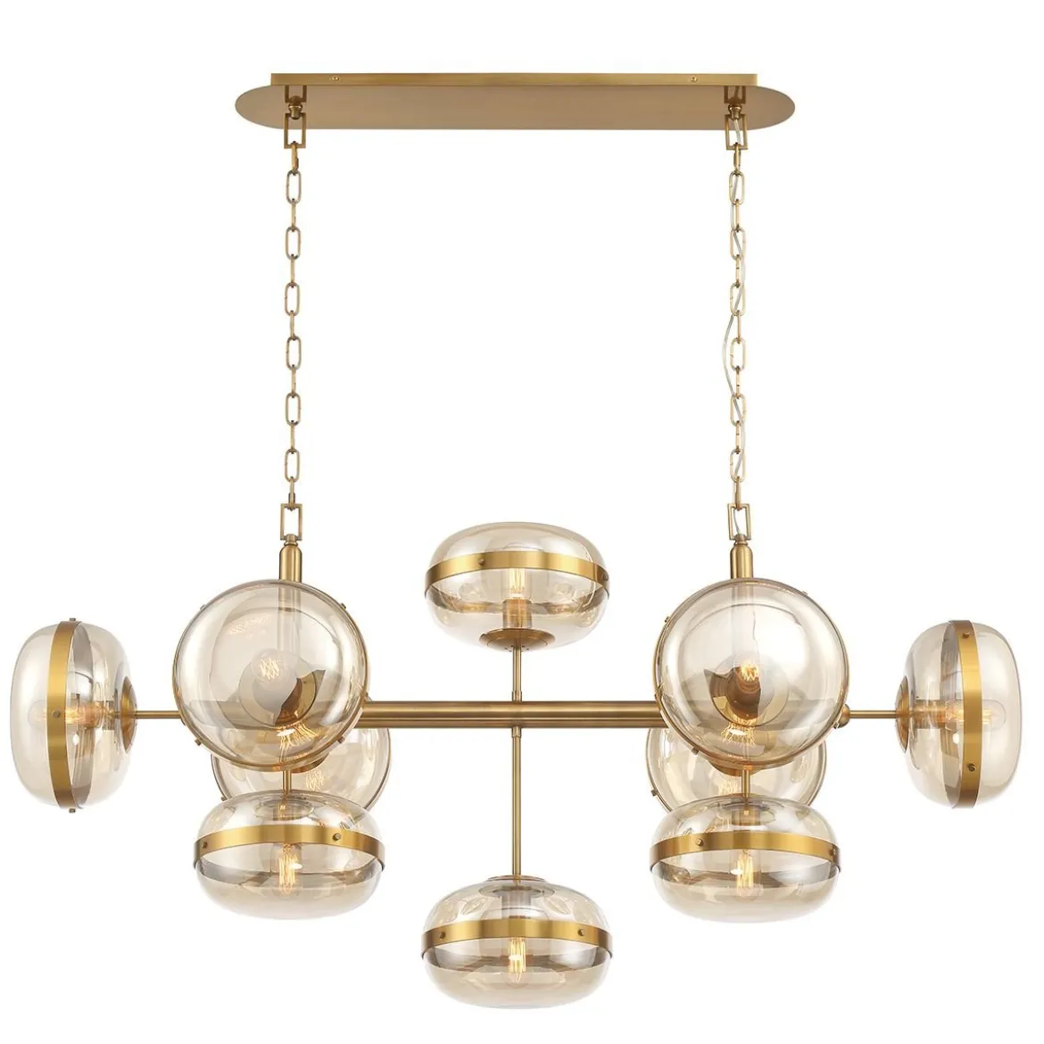 Elstead Lighting LED Pendelleuchte 10-flammig Nottingham Antikmessing