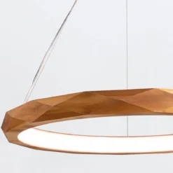 Elstead Lighting LED Pendelleuchte ANGULAR Teakfunier 80cm 3000K