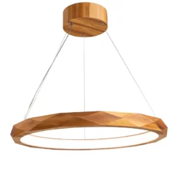 Elstead Lighting LED Pendelleuchte ANGULAR Teakfunier 80cm 3000K