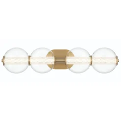 Elstead Lighting LED Wandleuchte Atomo 4-flammig Gold gebürstet 3000K