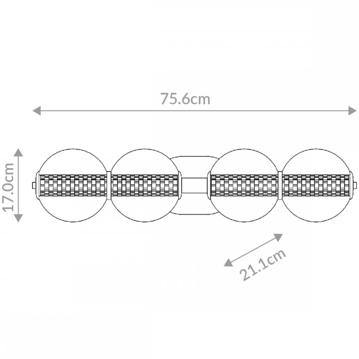 Elstead Lighting LED Wandleuchte Atomo 4-flammig Gold gebürstet 3000K