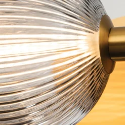 Elstead Lighting LED Wandleuchte Palmas 2-flammig 3000K gold Rauchglas