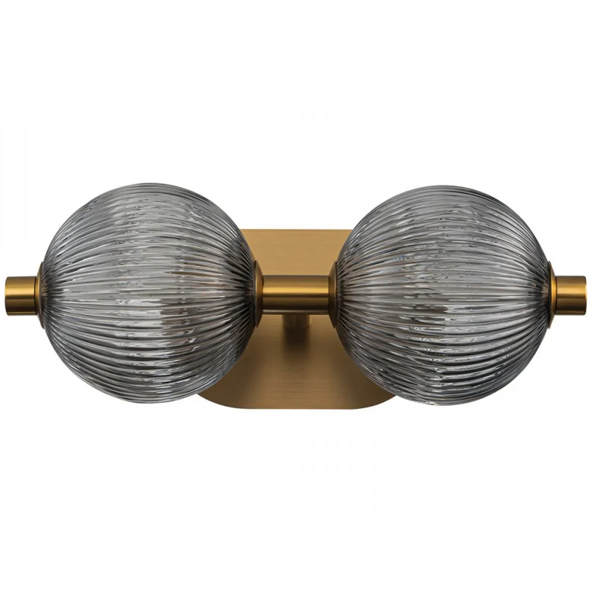Elstead Lighting LED Wandleuchte Palmas 2-flammig 3000K gold Rauchglas