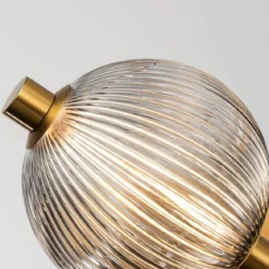 Elstead Lighting LED Wandleuchte Palmas 2-flammig 3000K gold Rauchglas