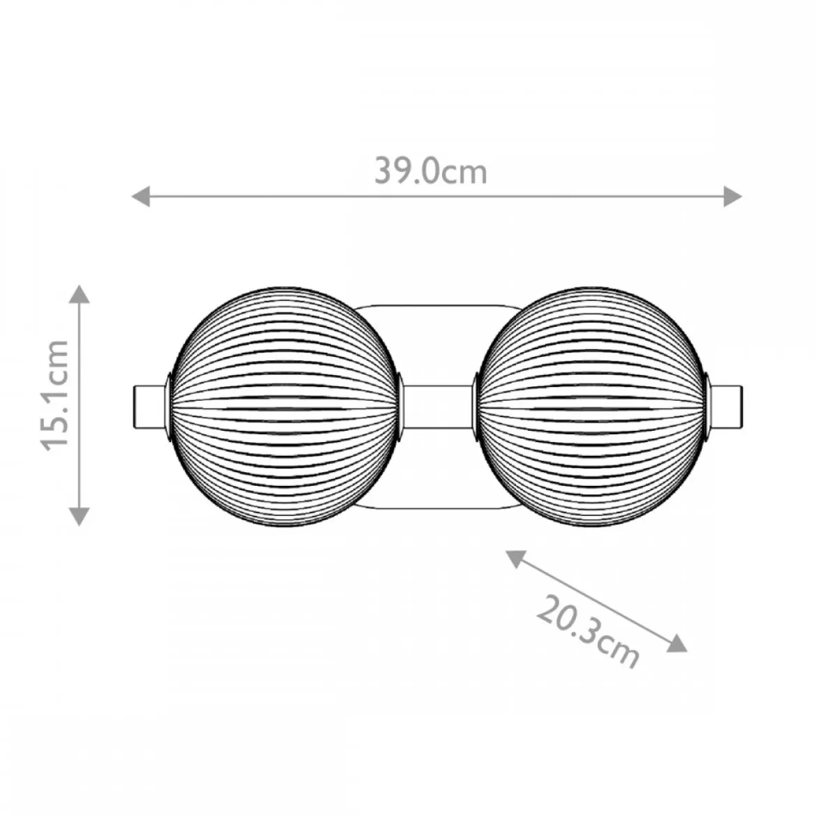 Elstead Lighting LED Wandleuchte Palmas 2-flammig 3000K gold Rauchglas