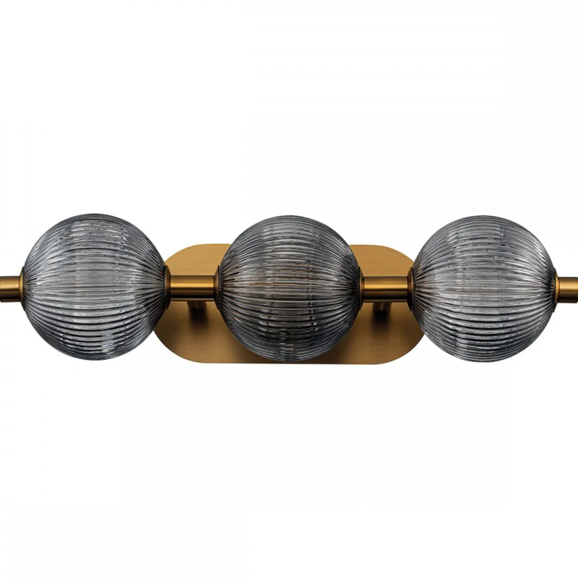 Elstead Lighting LED Wandleuchte Palmas 3-flammig 3000K gold Rauchglas