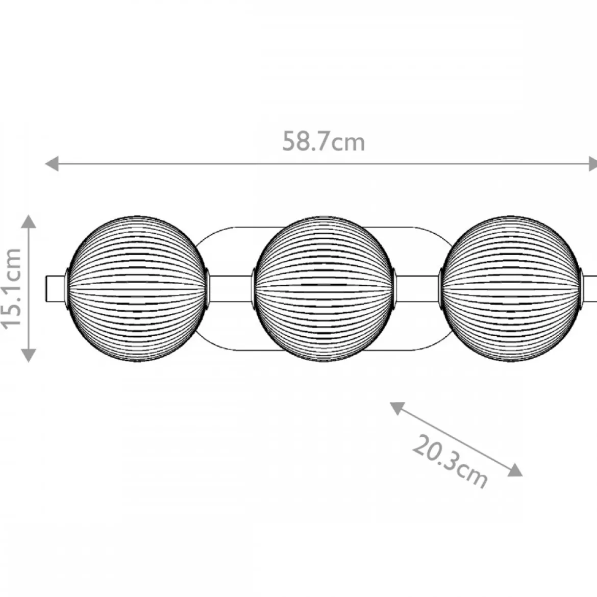 Elstead Lighting LED Wandleuchte Palmas 3-flammig 3000K gold Rauchglas